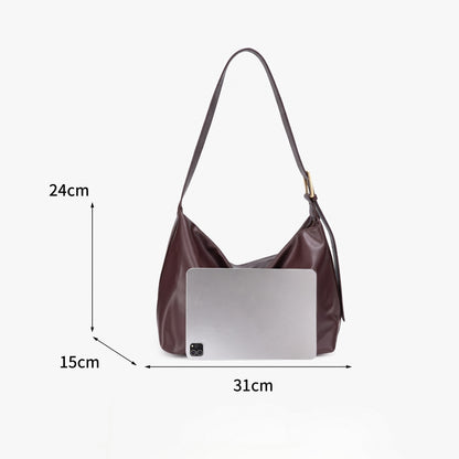 Bolso hobo clásico moderno de gran capacidad de cuero ecológico vegano