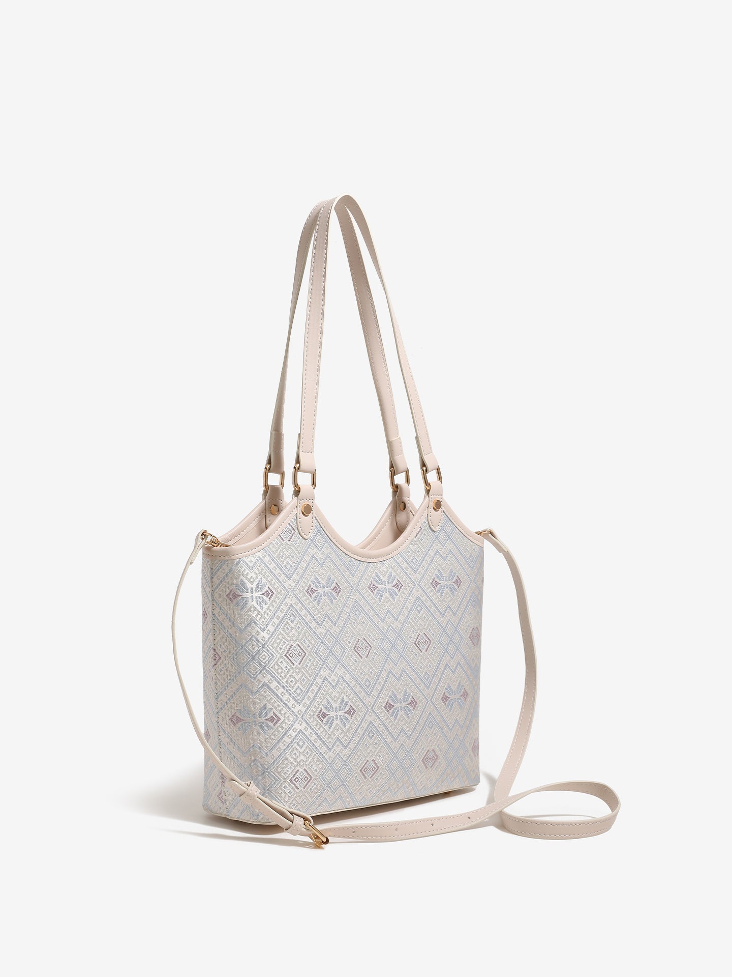 Intricate Butterfly Brocade Vegan Eco-Leather Tote Clutch Bag