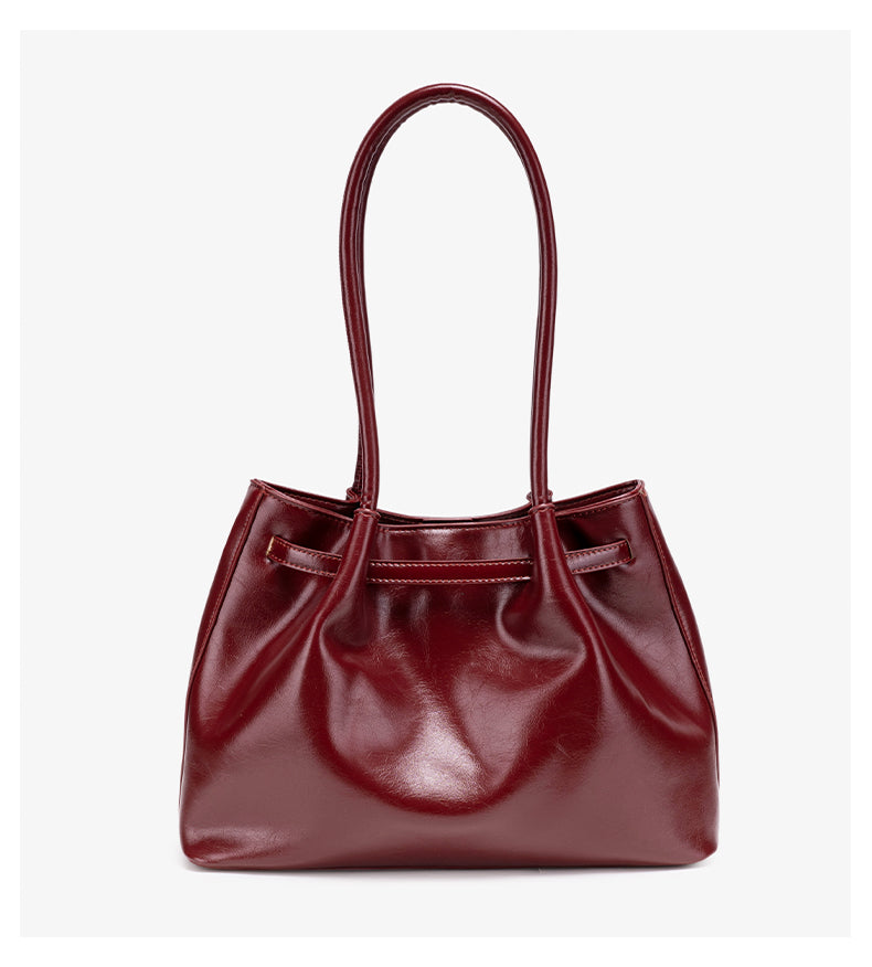 Minimalist Glossy Vegan Eco-Leather Tote Clutch Bag