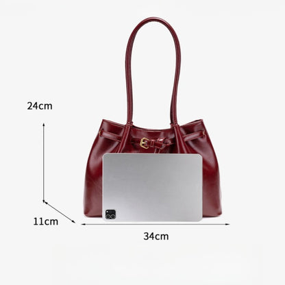 Minimalist Glossy Vegan Eco-Leather Tote Clutch Bag