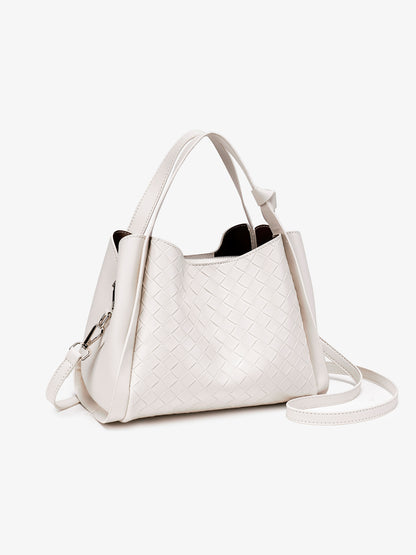 Timeless Braided Vegan Eco-Leather Clutch Tote Bag