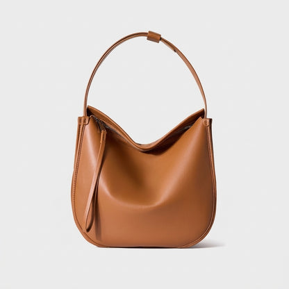 Borsa Tote Morbida in Vera Pelle da Donna in Stile Lazy Chic con Grande Capacità