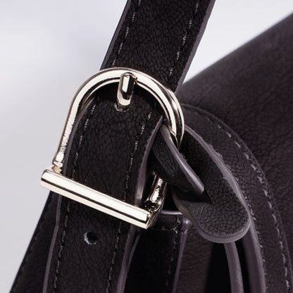 Refined Genuine Leather Shoulder Clutch Bag with Key Charm