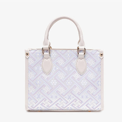 Exquisite Vegan Eco-Leather Mini Tote Clutch Bag with Elegant Tassel Charm