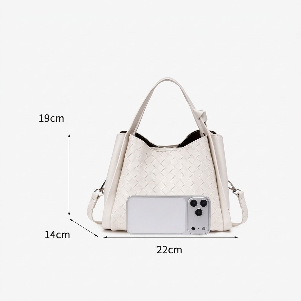 Sac pochette fourre-tout tressé intemporel en cuir écologique végan