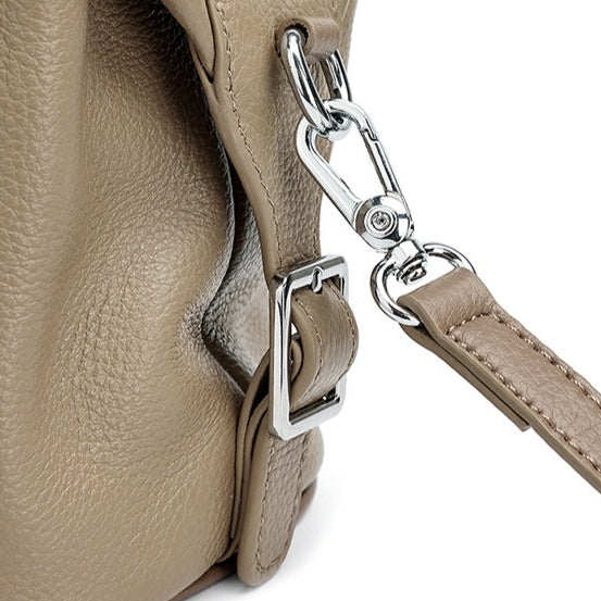 Supple Pebbled Texture Genuine Leather Pillow Clutch Bag