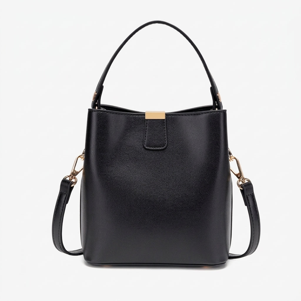 Vintage vegane Eco-Leder Bucket Clutch Tasche