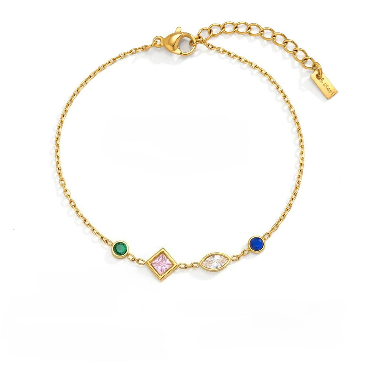 Ethereal Kaleidoscope Geometric Charm Stacking Bracelet