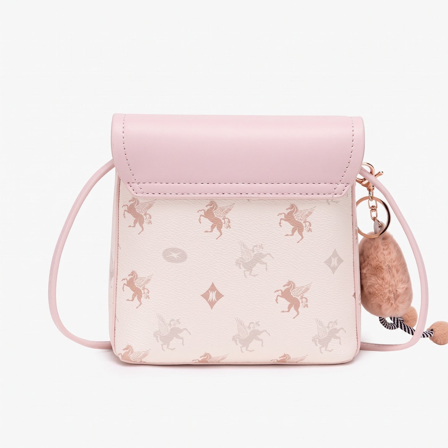 Whimsy Pegasus Pattern Vegan Eco-Leather Mini Flap Clutch Bag