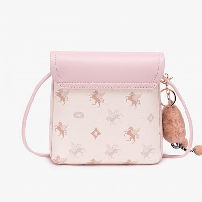 Whimsy Pegasus Pattern Vegan Eco-Leather Mini Flap Clutch Bag