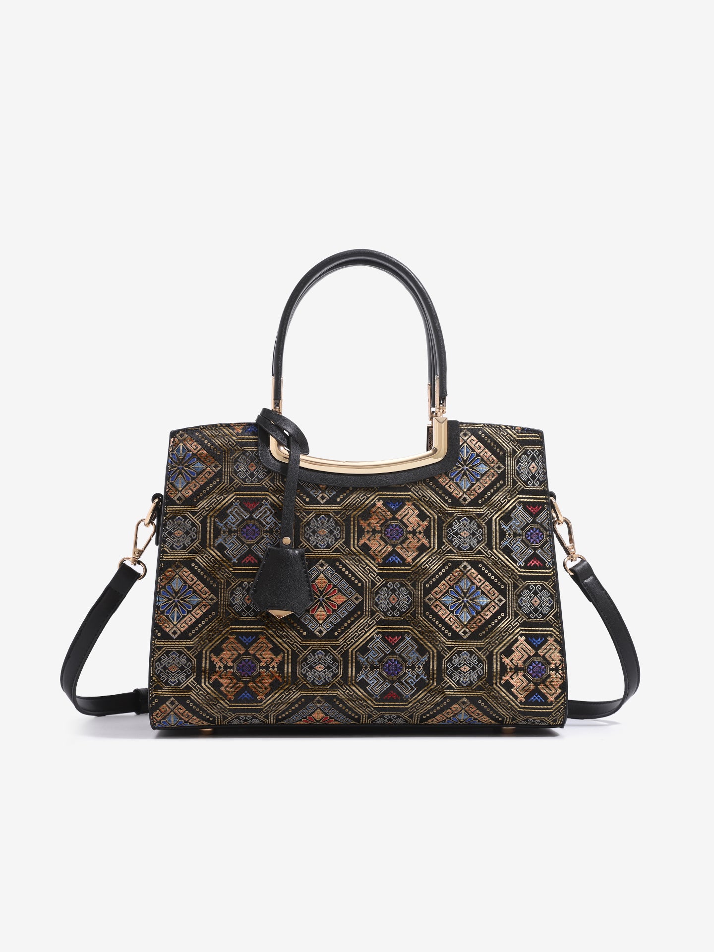 Luxurious Vegan Eco-Leather Jacquard Clutch Bag