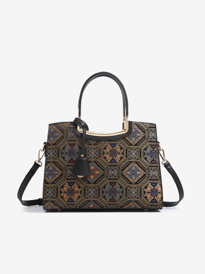 Luxurious Vegan Eco-Leather Jacquard Clutch Bag
