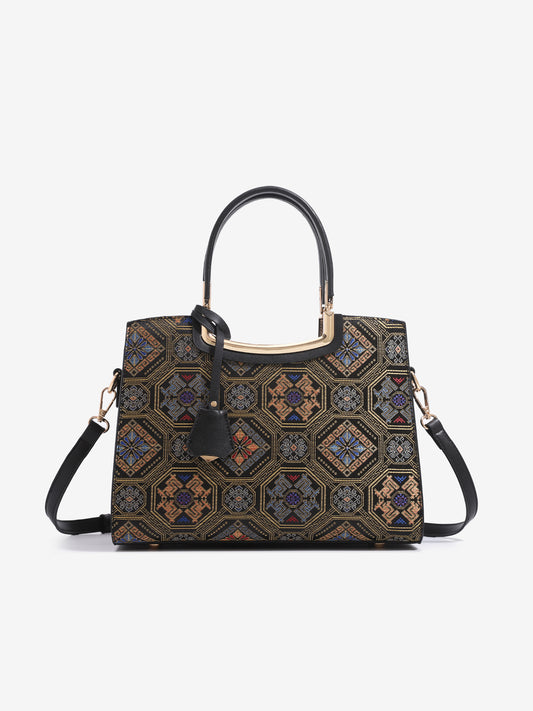 Luxurious Vegan Eco-Leather Jacquard Clutch Bag