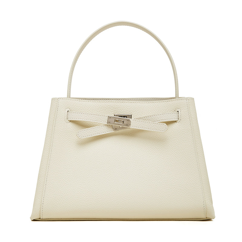 Ampia borsa tote a secchiello versatile in vera pelle Kelly sofisticata