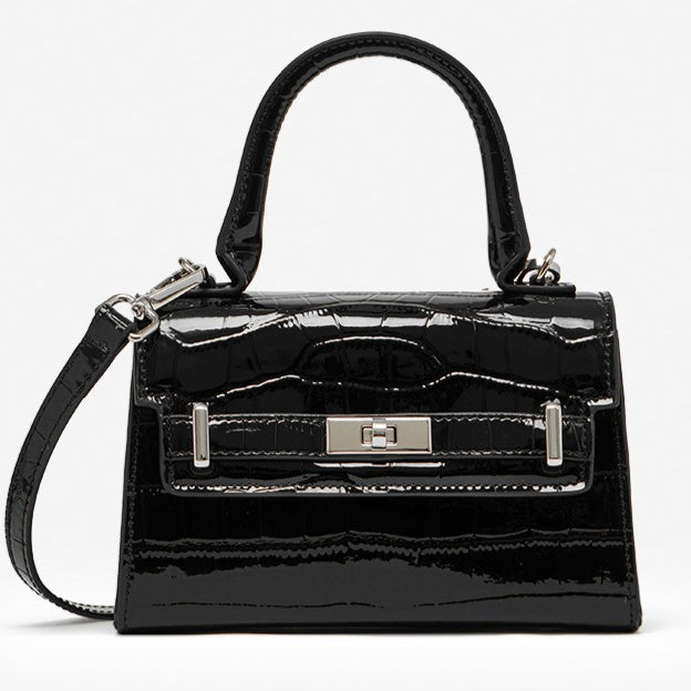 Minimalist Crocodile Pattern Handheld Genuine Leather Crossbody Bag
