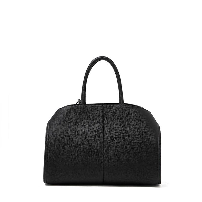 Borsa tote a tracolla di lusso retrò in vera pelle effetto litchi con doppia fibbia