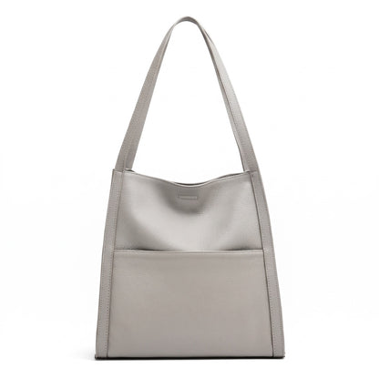 Supple Genuine Leather Spacious Tote Clutch Bag