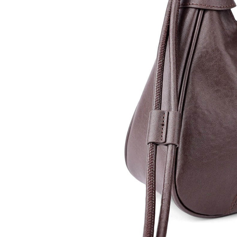 Women's Sable Crescent Genuine Leather Hobo Bag