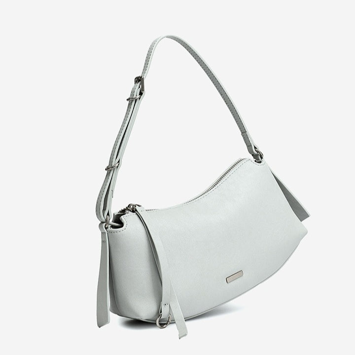 Elegant Genuine Leather Crescent Clutch Bag