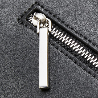 The Linear Turn-Lock Genuine Leather Bag | Minimalist East-West Handbag