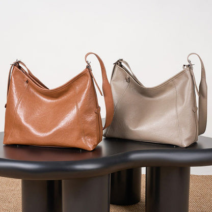 حقيبة هيريتاج بوسطن جلد طبيعي - حقيبة بولينغ كلاسيكية بمقبض علوي