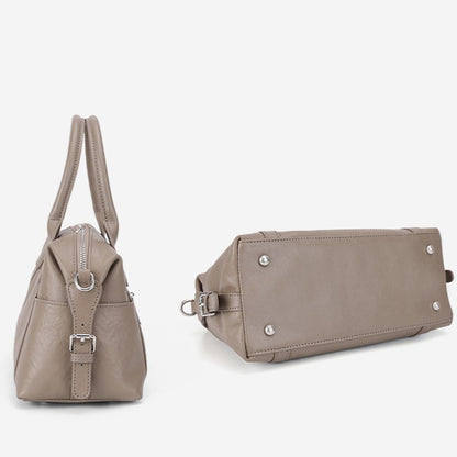 Minimalist Barrel Genuine Leather Satchel