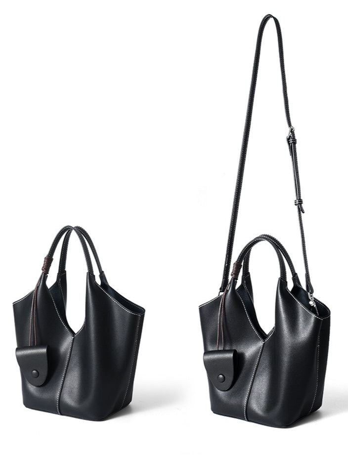 The Artisan Weave Genuine Leather Hobo Tote Bag with Detachable Strap