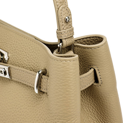 Sleek Genuine Leather Satchel Clutch Bag