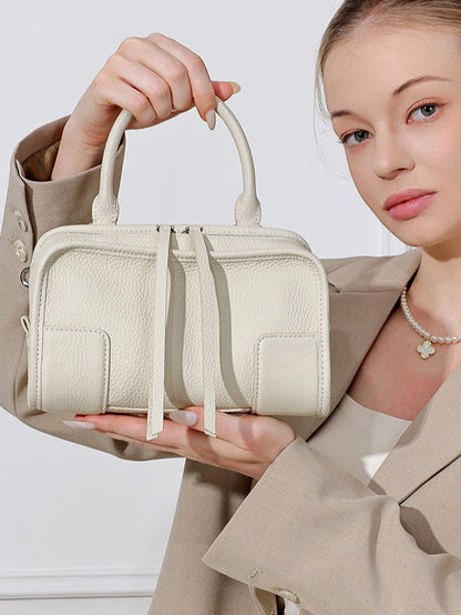 Chic Genuine Leather Boston Clutch Bag