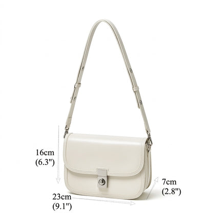 Borsa vintage a spalla e messenger in vera pelle liscia di vacchetta