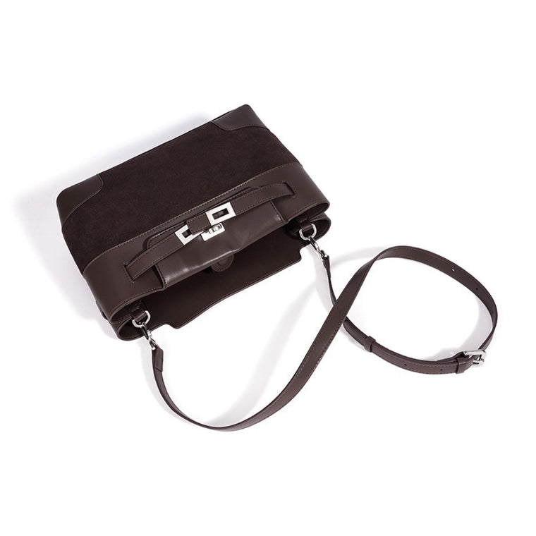 Slouchy Suede Genuine Leather Clutch Bag