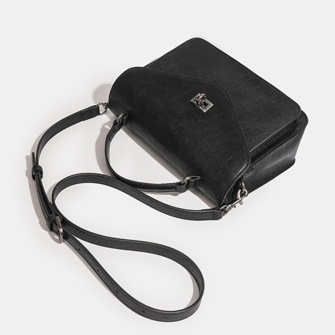 Retro Geometric Envelope Genuine Leather Messenger Clutch Bag