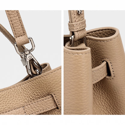 Sleek Genuine Leather Satchel Clutch Bag