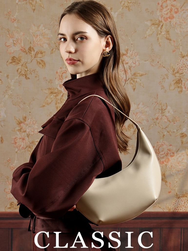 Niche Timeless Genuine Leather Dumping Bag With Unique Oil Waxed Patina