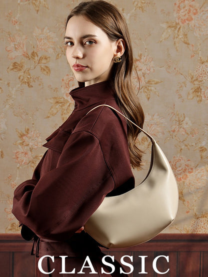 Niche Timeless Genuine Leather Dumping Bag With Unique Oil Waxed Patina