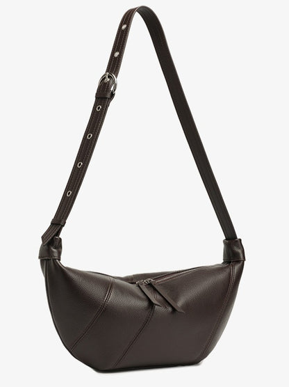 Effortless Genuine Leather Crossbody Dumpling Bag