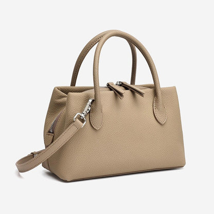 Antique Pebbled Genuine Leather Mini Tote Clutch Bag