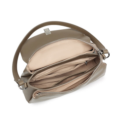 Borsa minimalista a spalla in vera pelle con fibbia H distintiva