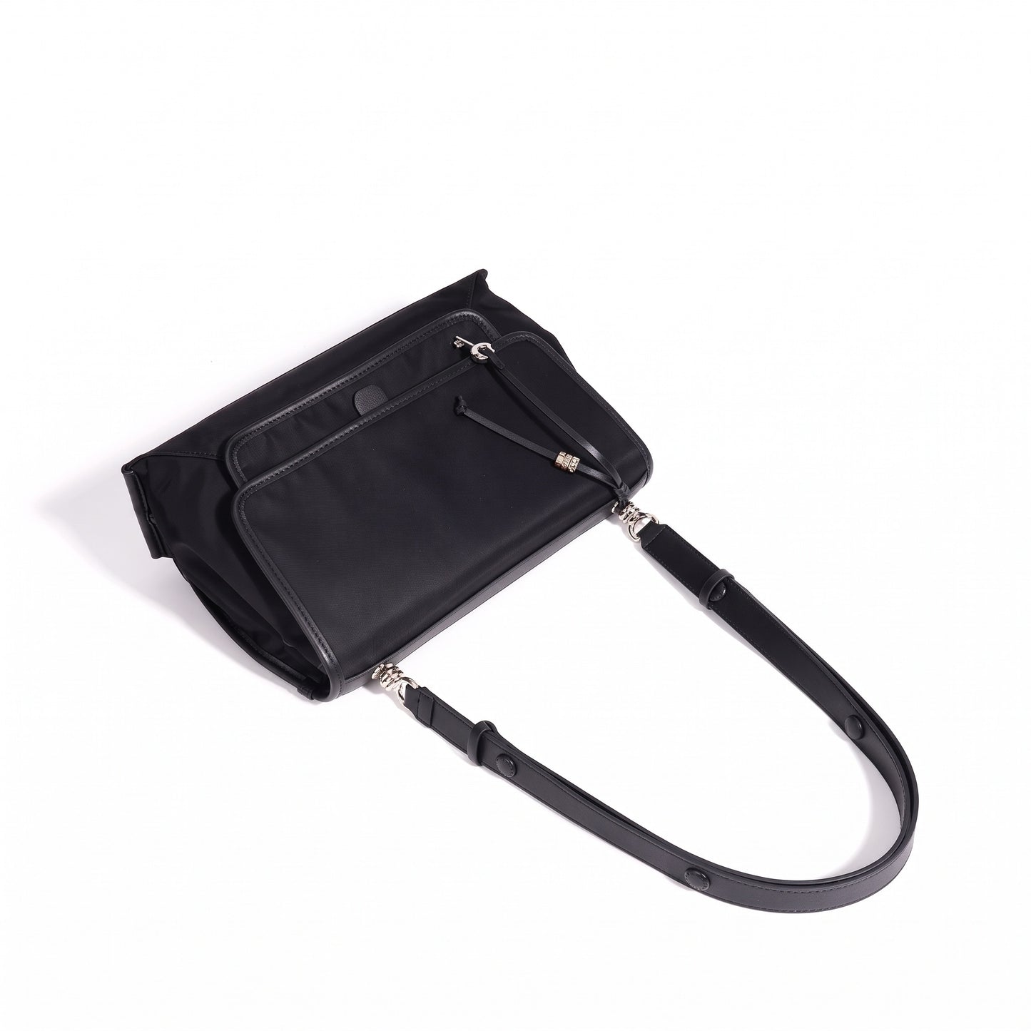 Sleek Nylon Flap Messenger Clutch Bag