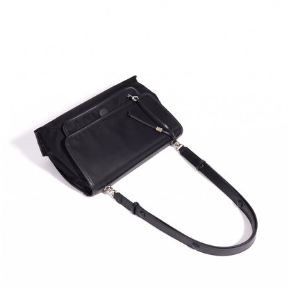 Sleek Nylon Flap Messenger Clutch Bag