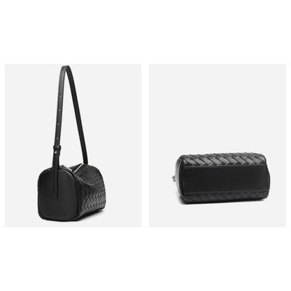 Minimalist Woven Genuine Sheepskin Baguette Clutch Bag