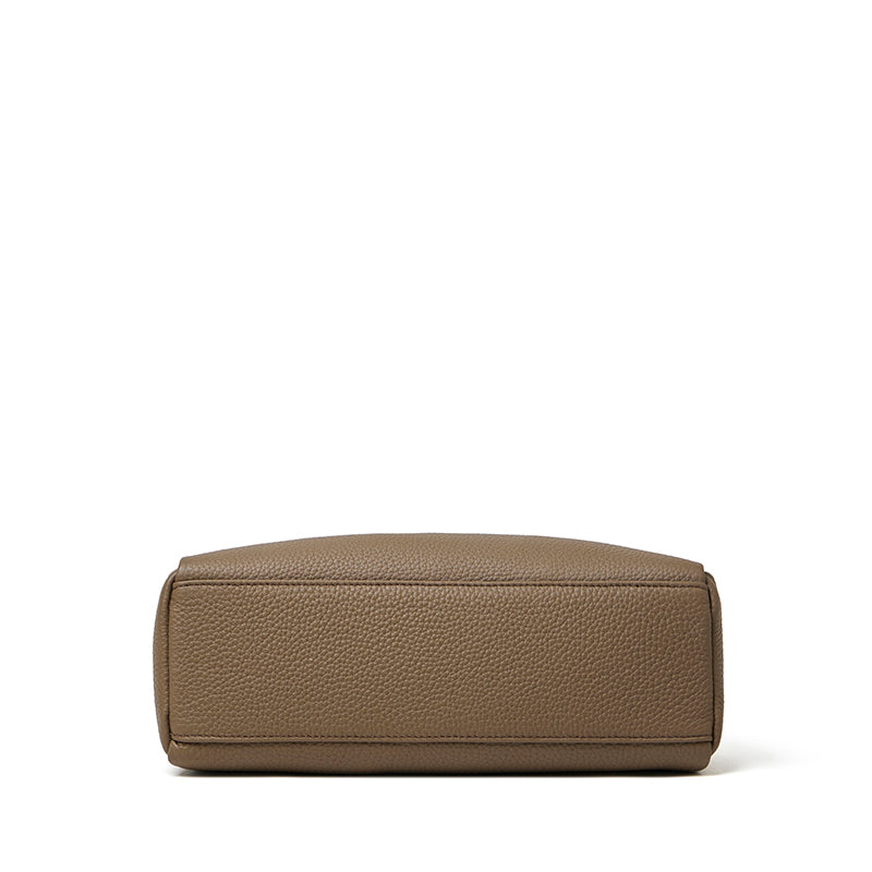 Nonchalant Lychee-Grain Genuine Leather Crossbody Hobo Bag