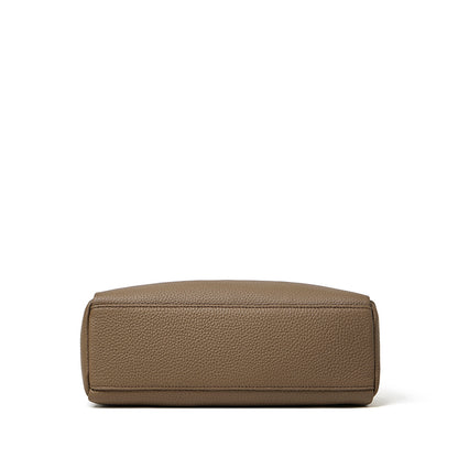 Nonchalant Lychee-Grain Genuine Leather Crossbody Hobo Bag