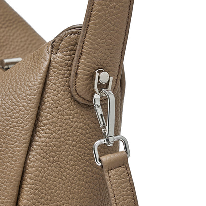 Nonchalant Lychee-Grain Genuine Leather Crossbody Hobo Bag