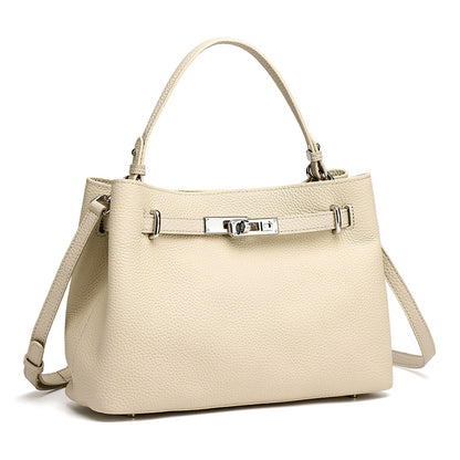 Sleek Genuine Leather Satchel Clutch Bag