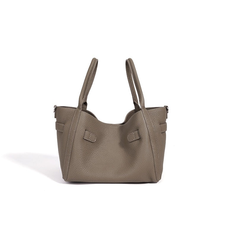 Casual Genuine Leather Mini Bucket Clutch Bag