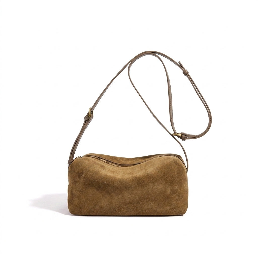 Vintage Suede Genuine Leather Clutch Bag