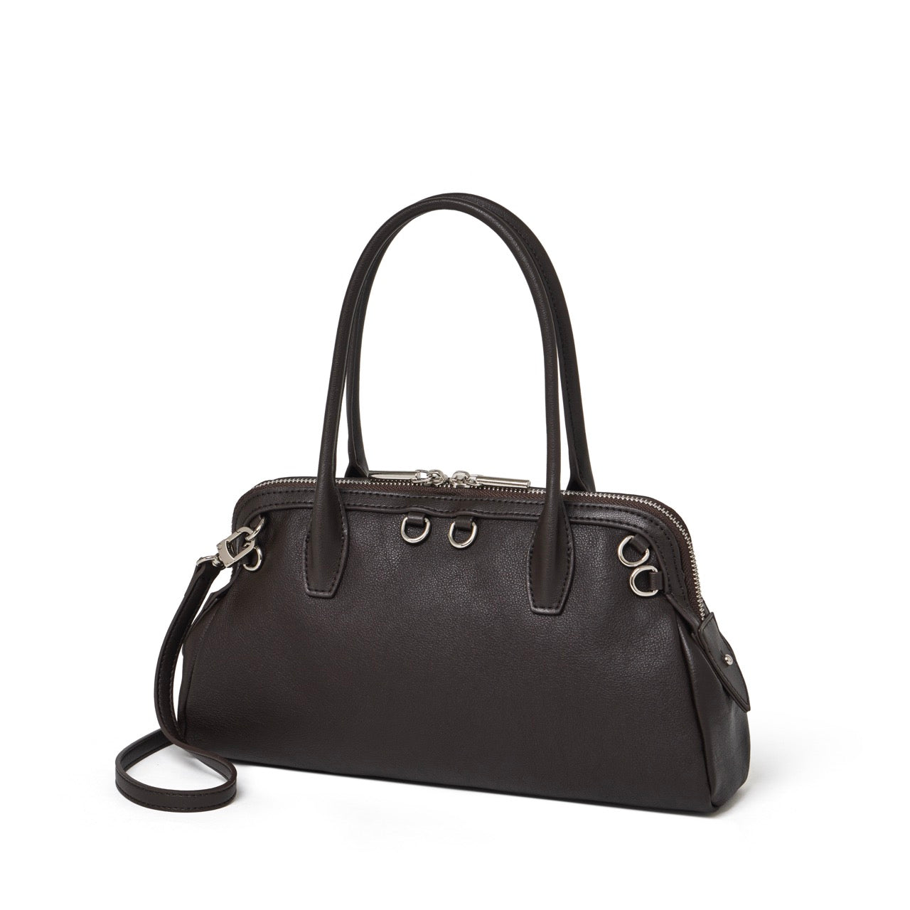 Sac pochette Boston en cuir véritable défini