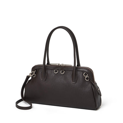 Sac pochette Boston en cuir véritable défini