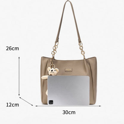 Sophisticated Minimalist Pebbled Vegan Eco-Leather Tote Bag